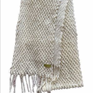 Cream color cozy knit scarf